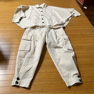 PSOPHIA BEIGE OUTFIT 2pieces pants 38 jacket M